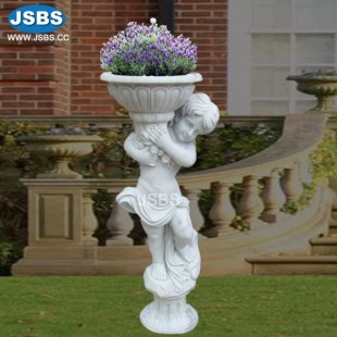 White Child Flower Pot, JS-P022